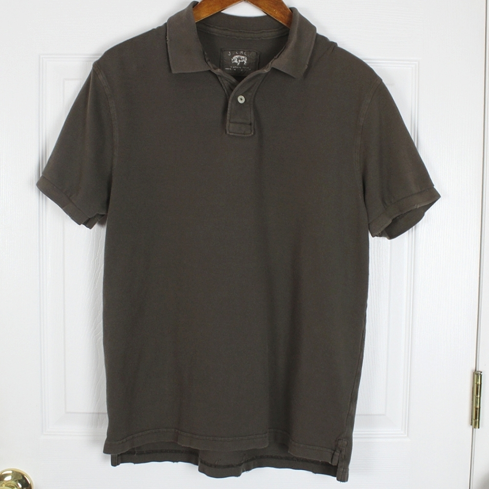 J Crew Vintage Style Mens Polo Shirt Brown M Medium